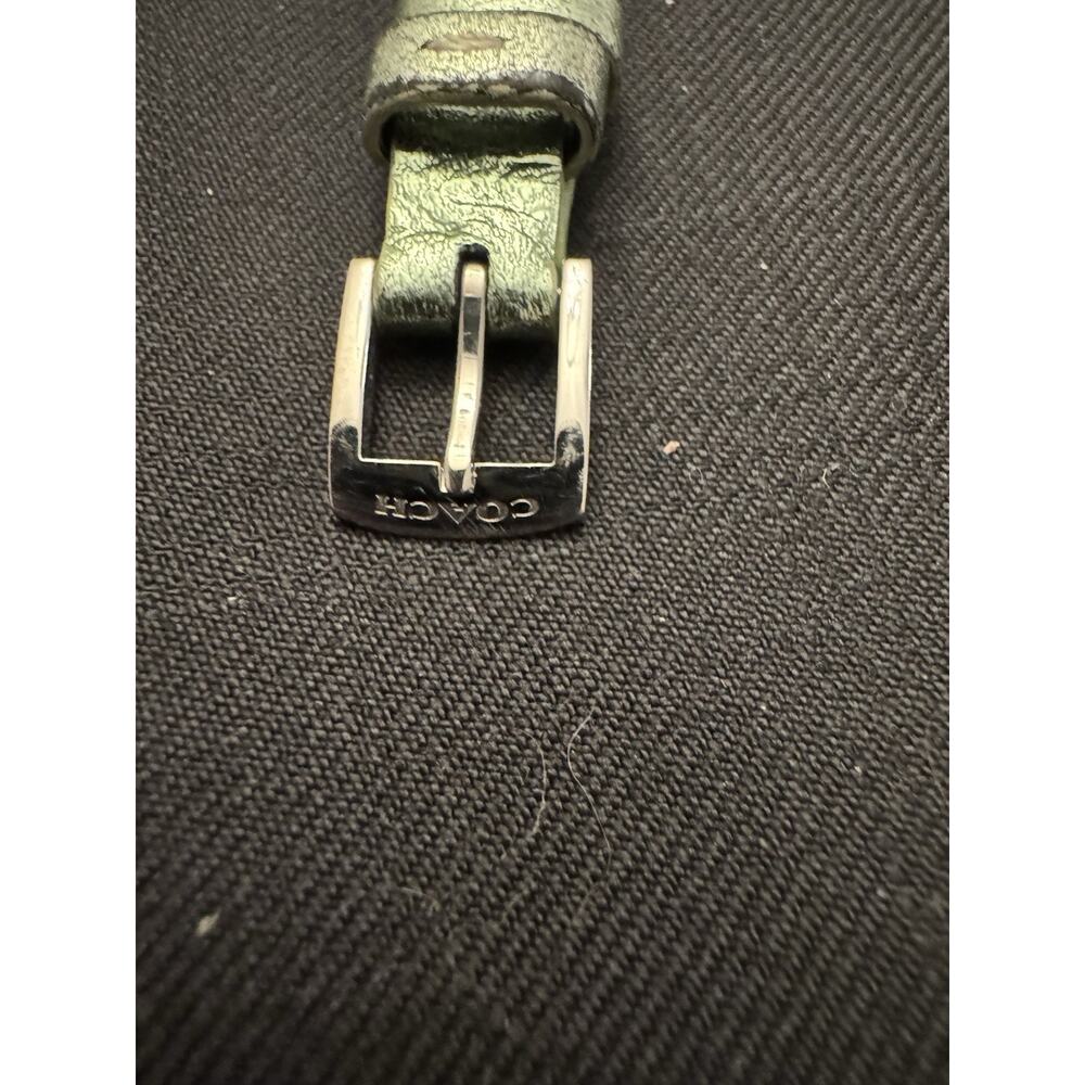 Coach women's square watch with mint face and leather strap - Picture 7 of 7
